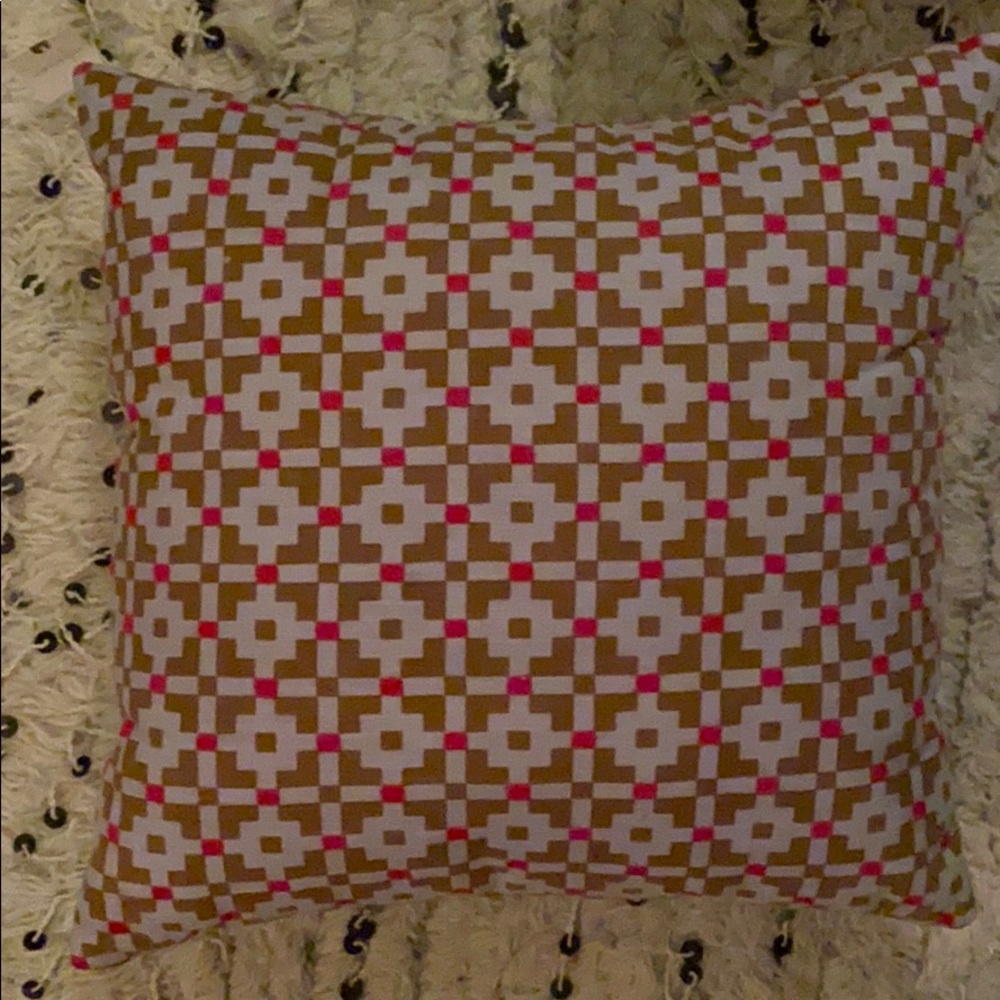 Anthropologie Pillow Tan Pink NWT